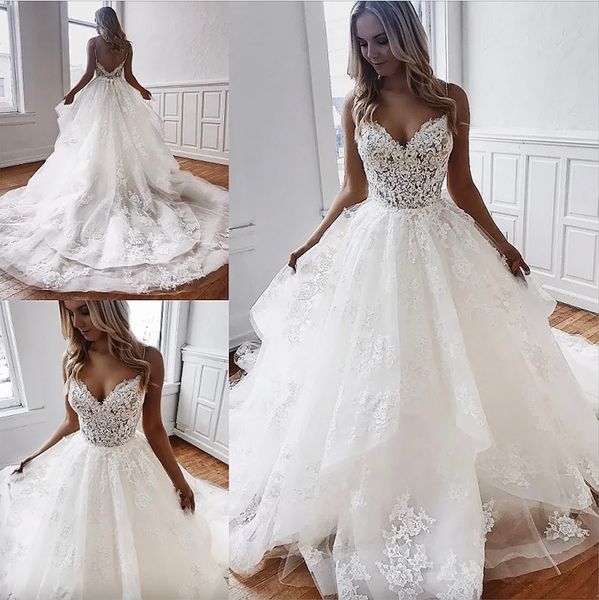 amazing a line lace backless wedding dresses v neck beaded beach bridal gowns sweep train tulle appliqued boho vestidos de noiva, White
amazing a line lace backless wedding dresses v neck beaded beach bridal gowns sweep train tulle appliqued boho vestidos de noiva, White