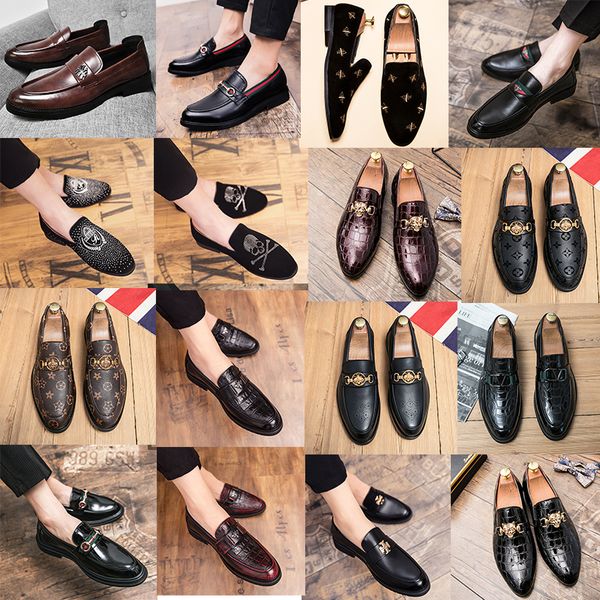 luxury brand designer crocodile print pointed leffer shoes glossy men casual shoes gentleman formal business leather shoes, Black
luxury brand designer crocodile print pointed leffer shoes glossy men casual shoes gentleman formal business leather shoes, Black
