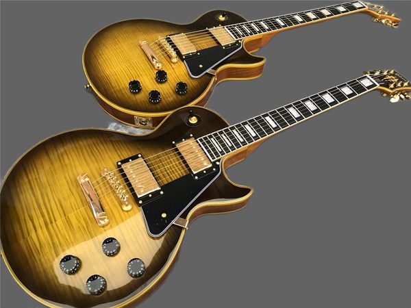 custom body flame maple electric guitar, yellow bound premium abr-1 bridge guitar oem
custom body flame maple electric guitar, yellow bound premium abr-1 bridge guitar oem