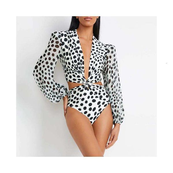 one piece swimsuit womens retro long sleeved polka dot, White;black
one piece swimsuit womens retro long sleeved polka dot, White;black