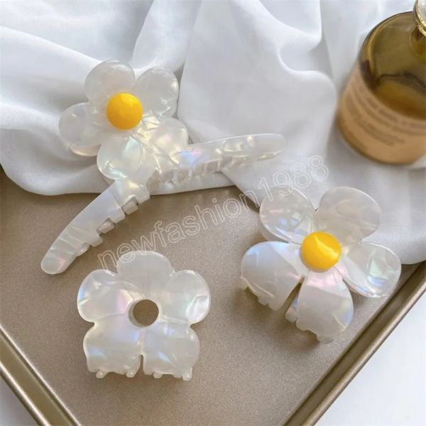acetate claws for women fashion temperament white flower clip clamps femme accessories
acetate claws for women fashion temperament white flower clip clamps femme accessories
