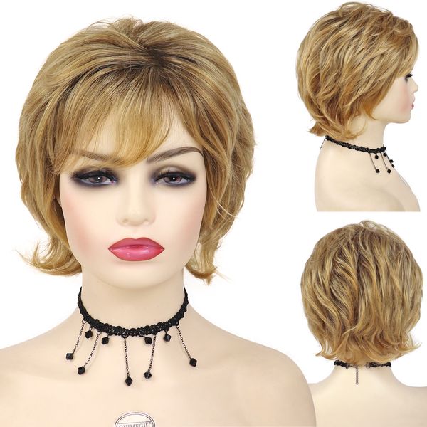 synthetic short blonde wig with bangs layered wigs for white women soft wave hairstyles bob haircut natural wigs hairfactory di, Black
synthetic short blonde wig with bangs layered wigs for white women soft wave hairstyles bob haircut natural wigs hairfactory di, Black