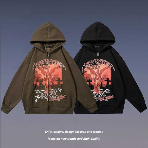 tkpa high street velvet zip hooded cardigan men and women street hip-hop oversize sweater coat couple, Black
tkpa high street velvet zip hooded cardigan men and women street hip-hop oversize sweater coat couple, Black