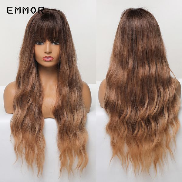 synthetic ombre brown blonde hair wig with bangs natural long wavy wig for white women cosplay heat resistant fiber wigsfactory direct, Black
synthetic ombre brown blonde hair wig with bangs natural long wavy wig for white women cosplay heat resistant fiber wigsfactory direct, Black