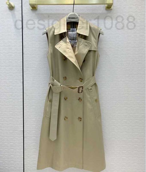 designer ba shangli's new temperament commuter collection autumn double breasted women's sleeveless tunic windbreaker dress style, Tan;black
designer ba shangli's new temperament commuter collection autumn double breasted women's sleeveless tunic windbreaker dress style, Tan;black