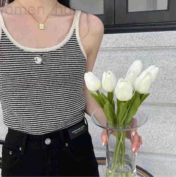 women's t-shirt designer c family 23 early spring colorful stripe back knitted elastic strap tank contrast fine small embroidery double, White
women's t-shirt designer c family 23 early spring colorful stripe back knitted elastic strap tank contrast fine small embroidery double, White
