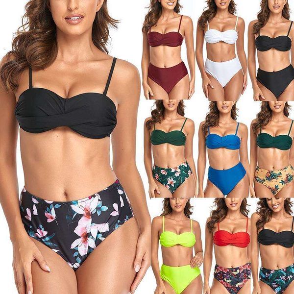 bikini high waist split triangle printed multi color womens swimwear wholesale, White;black
bikini high waist split triangle printed multi color womens swimwear wholesale, White;black