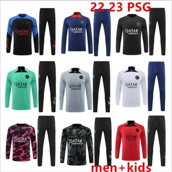 22 23 mbappe psgs soccer tracksuit maillots 2023 paris men kids training suit sergio ramos verratti icardi football kit uniform jacket chand, Black
22 23 mbappe psgs soccer tracksuit maillots 2023 paris men kids training suit sergio ramos verratti icardi football kit uniform jacket chand, Black