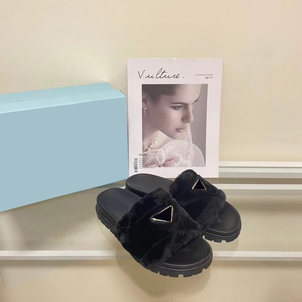 women fur slippers warm winter wool slipper overlapping house outside show style splicing autumn slides ladies sandals mid sole thick bottom, Black
women fur slippers warm winter wool slipper overlapping house outside show style splicing autumn slides ladies sandals mid sole thick bottom, Black