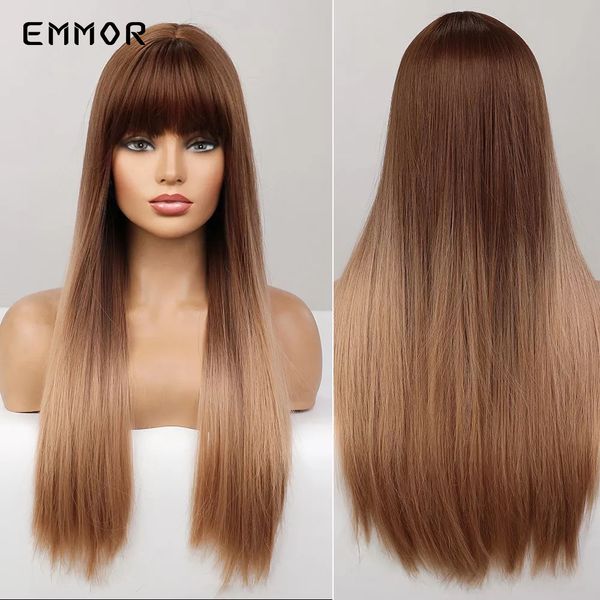 ombre brown blonde wig for women natural long body straight wigs with bangs fiber daily cosplay heat resistant hair wigfactory, Black
ombre brown blonde wig for women natural long body straight wigs with bangs fiber daily cosplay heat resistant hair wigfactory, Black