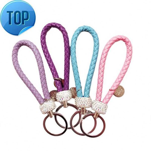 fashion pu woven leather rope diamond-encrusted car key chain braided rope simple bag accessories keychains with rhinestones, Slivery;golden
fashion pu woven leather rope diamond-encrusted car key chain braided rope simple bag accessories keychains with rhinestones, Slivery;golden