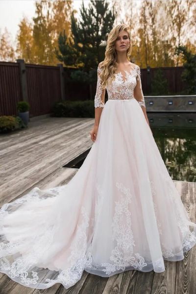 wedding dress three quarter sleeves wedding gowns vestidos de novia lace bridal gown trouwjurken mariage robe, White
wedding dress three quarter sleeves wedding gowns vestidos de novia lace bridal gown trouwjurken mariage robe, White