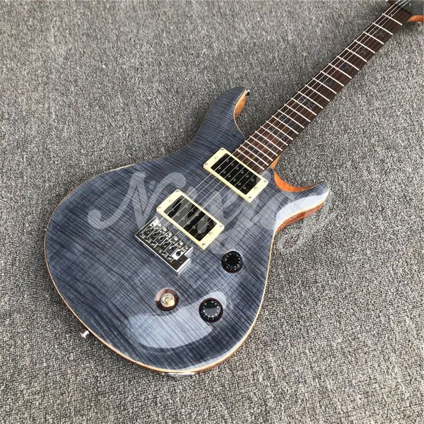 bright gray flame maple 6-string electric guitar, solid mahogany fingerboard guitar, real p, 57
bright gray flame maple 6-string electric guitar, solid mahogany fingerboard guitar, real p, 57