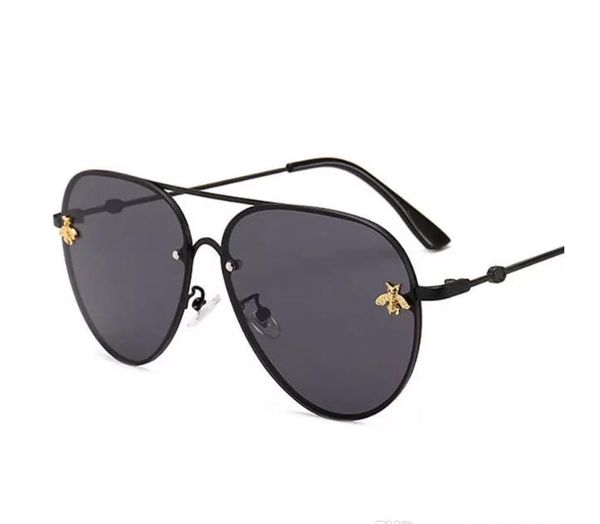 

2023 brand design sunglasses women men designer good quality fashion metal oversized sun glasses vintage female male uv400 5colors, White;black