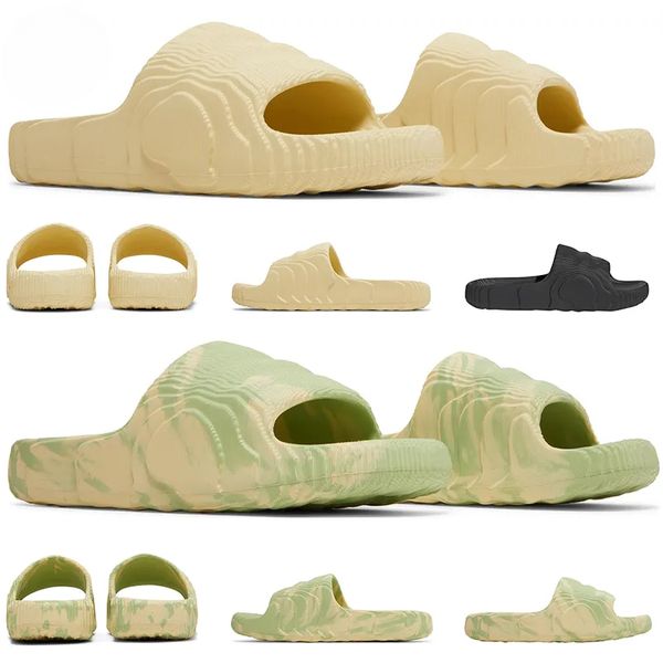 

adilette 23 slides designer sandals mens womens sliders slippers luxury shoes pantoufle magic lime desert sand bone flip flops platform, Black