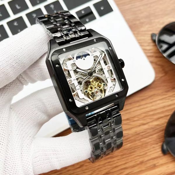 men's watch hollowed-out three-pin mechanical watch with excellent workmanship luxury brand watch unique square moon phase can clearly, Slivery;brown
men's watch hollowed-out three-pin mechanical watch with excellent workmanship luxury brand watch unique square moon phase can clearly, Slivery;brown