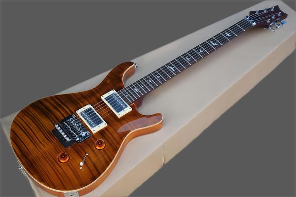 factory custom brown electric guitar with floyd rose,bird fret inlay,flame maple veneer,can be customized
factory custom brown electric guitar with floyd rose,bird fret inlay,flame maple veneer,can be customized