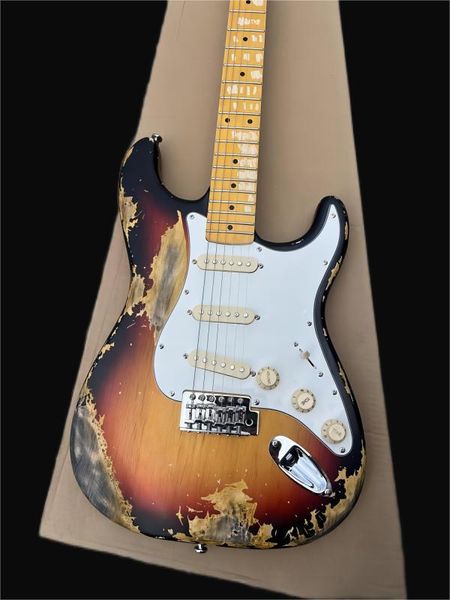 heavy relic st electric guitar basswood body beige neck aging hardware sunburst color nitro paint finish is customizable
heavy relic st electric guitar basswood body beige neck aging hardware sunburst color nitro paint finish is customizable
