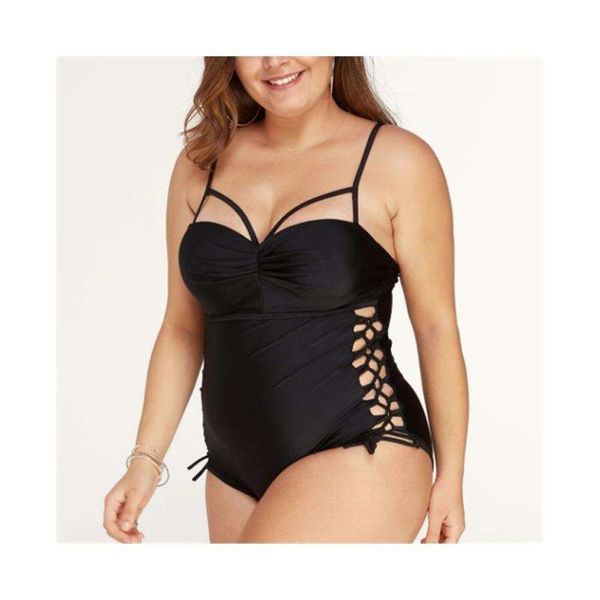 one piece swimsuit womens plus sized solid color multi rope lace up size bikini, White;black
one piece swimsuit womens plus sized solid color multi rope lace up size bikini, White;black