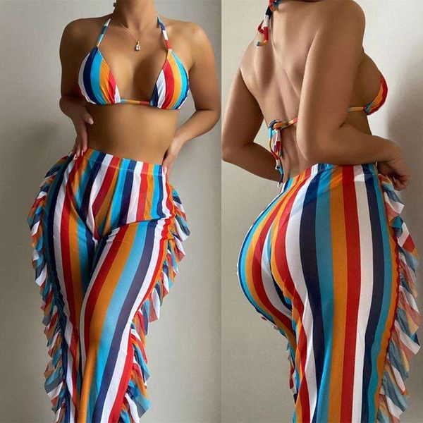 three piece swimsuit women rainbow bar bikini lace trousers, White;black
three piece swimsuit women rainbow bar bikini lace trousers, White;black