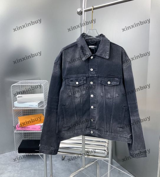 xinxinbuy men designer coat jacket paris destroyed graffiti denim long sleeve women blue black white s-xl, Black;brown
xinxinbuy men designer coat jacket paris destroyed graffiti denim long sleeve women blue black white s-xl, Black;brown