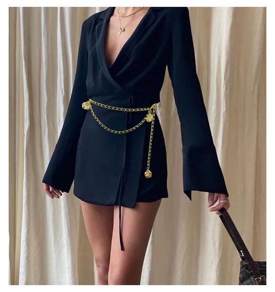 fashion gold chain belt female waist adjustable tassel metal for women easy waistband thin, Black;brown
fashion gold chain belt female waist adjustable tassel metal for women easy waistband thin, Black;brown