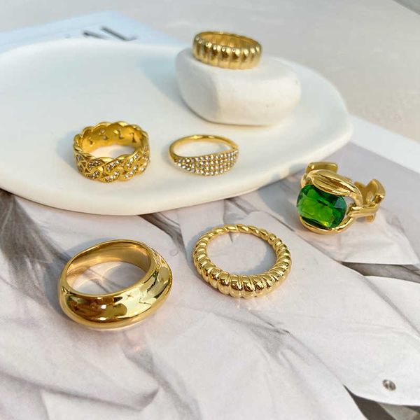 new high-end emerald/chain/thread vintage jewelry 18k real gold electroplating inlaid gemstone stainless steel open ring, Silver
new high-end emerald/chain/thread vintage jewelry 18k real gold electroplating inlaid gemstone stainless steel open ring, Silver