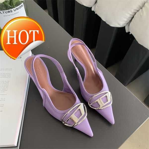 die high-heeled shoes women's thin heels spring shallow metal buckle back hollow pointed sandals 230209 3, Black
die high-heeled shoes women's thin heels spring shallow metal buckle back hollow pointed sandals 230209 3, Black
