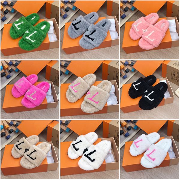 designer fashion women wool sandals warm comfort l slippers woman slipper shoes winter slides sandal with box size 35-41, Black
designer fashion women wool sandals warm comfort l slippers woman slipper shoes winter slides sandal with box size 35-41, Black