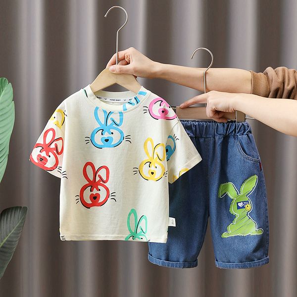 toddler baby boys girls clothing sets 2023 summer short sleeve rabbit print t shirt with shorts kids infant children clothing, White
toddler baby boys girls clothing sets 2023 summer short sleeve rabbit print t shirt with shorts kids infant children clothing, White