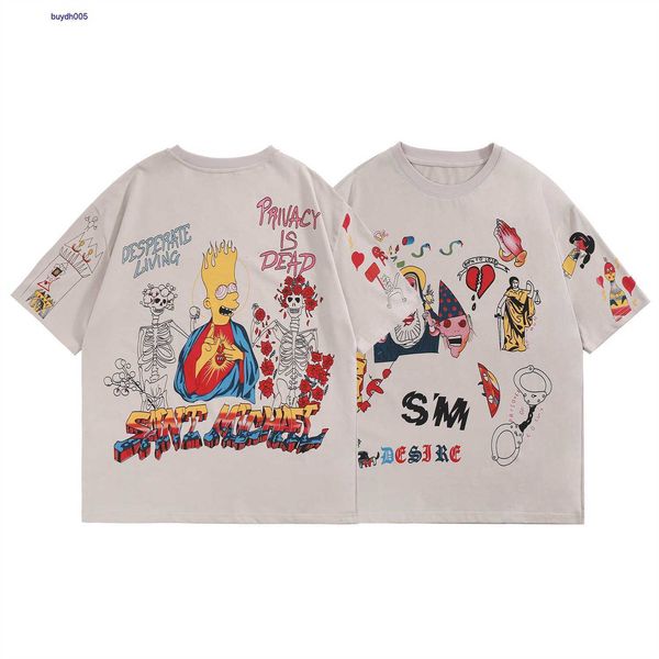 hlgz new style t-shirts for men and women fashion designer s.t michael hand-painted graffiti print round neck short sleeve american high str, White;black
hlgz new style t-shirts for men and women fashion designer s.t michael hand-painted graffiti print round neck short sleeve american high str, White;black