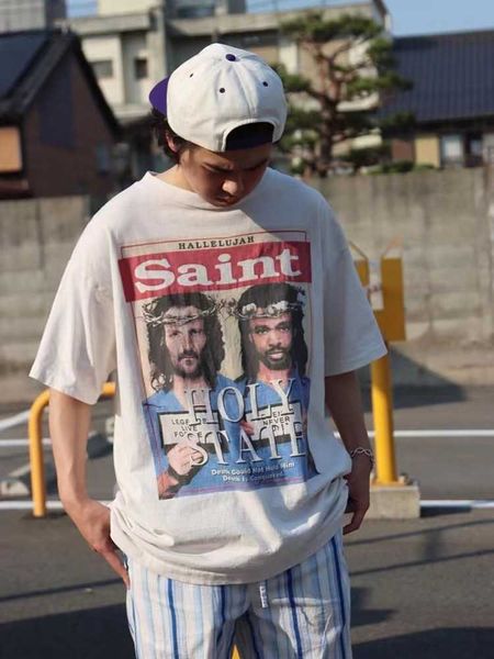 50z8 new style t-shirts for men and women fashion designer saint michael portrait letter print washed old high street couple short sleeve, White;black
50z8 new style t-shirts for men and women fashion designer saint michael portrait letter print washed old high street couple short sleeve, White;black