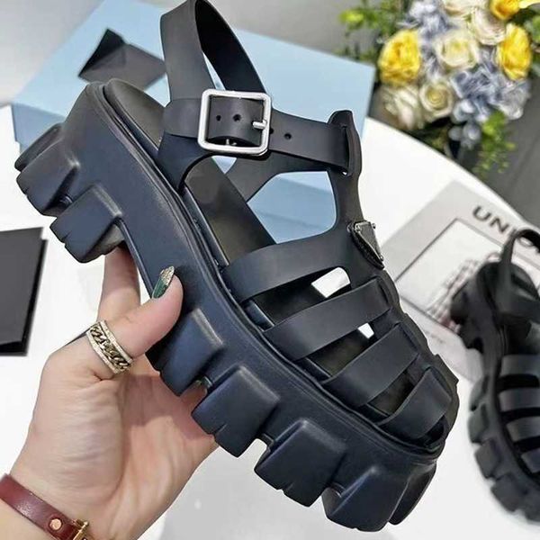 2023 women luxury platform sandals summer ladies slides designer retro rubber loafers beach footwear fashion triangle round toe sandal size, Black
2023 women luxury platform sandals summer ladies slides designer retro rubber loafers beach footwear fashion triangle round toe sandal size, Black