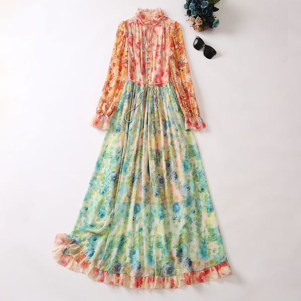 european and american women's dress 2023 summer new style long sleeve stand collar color matching flower print pleated dress xxl, Black;gray
european and american women's dress 2023 summer new style long sleeve stand collar color matching flower print pleated dress xxl, Black;gray