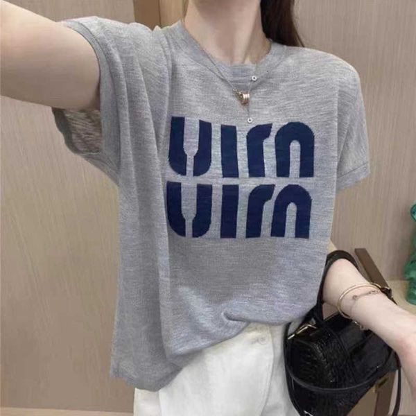ice silk knitwear women's thin short sleeve 2023 new summer korean loose contrast letter round neck t-shirt top, White
ice silk knitwear women's thin short sleeve 2023 new summer korean loose contrast letter round neck t-shirt top, White