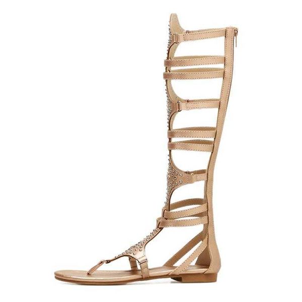 nxy sandals 2023 new golden black women gladiator boots pu leather open toe knee high rivet zip casual flat heel shoes 230511
nxy sandals 2023 new golden black women gladiator boots pu leather open toe knee high rivet zip casual flat heel shoes 230511