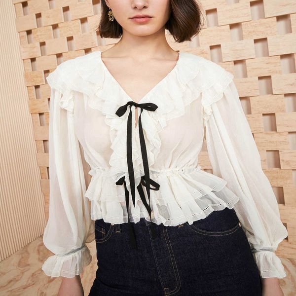 women's blouses ruffled lantern sleeved smooth and elegant silk crepe shirts, Black;gray
women's blouses ruffled lantern sleeved smooth and elegant silk crepe shirts, Black;gray