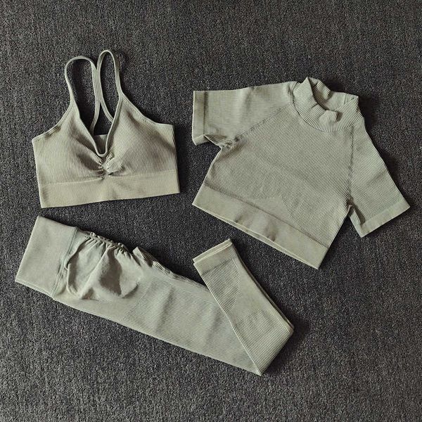 women's tracksuits ribbed seamless yoga set high waist leggings sport bra gym suit outfit sportswear women workout clothes fitness acti, Gray
women's tracksuits ribbed seamless yoga set high waist leggings sport bra gym suit outfit sportswear women workout clothes fitness acti, Gray