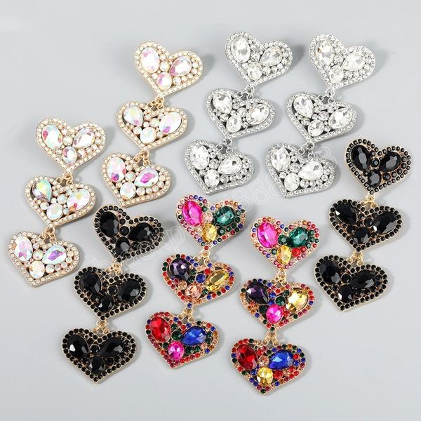 rhinestone heart-shaped pendant women's earrings party fashion luxury earring jewelry accessories, Silver
rhinestone heart-shaped pendant women's earrings party fashion luxury earring jewelry accessories, Silver