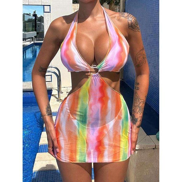 rainbow blooming swimwears printed three piece set bikini womens swimsuit, White;black
rainbow blooming swimwears printed three piece set bikini womens swimsuit, White;black