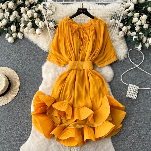 casual dresses french celebrity party dress women's new fashion summer round neck lace up waist ruffle short sleeve elegant vestidos 20, Black;gray
casual dresses french celebrity party dress women's new fashion summer round neck lace up waist ruffle short sleeve elegant vestidos 20, Black;gray