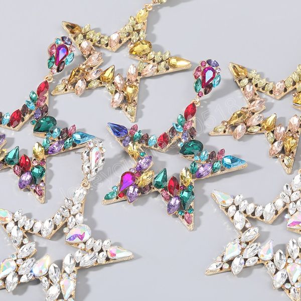 fashion rhinestone star shape pendant luxury women's earrings party wedding fashion jewelry accessories, Silver
fashion rhinestone star shape pendant luxury women's earrings party wedding fashion jewelry accessories, Silver