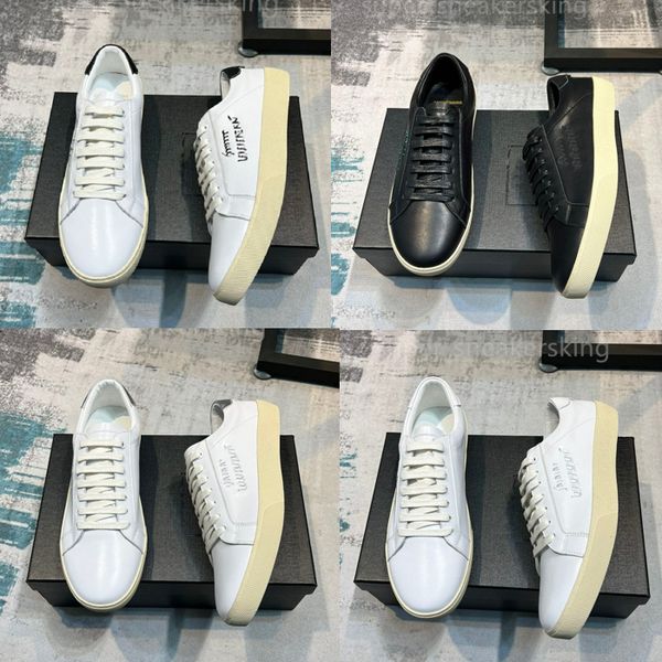 designer casual shoes court classic men sneakers embroidered logo signature low leather trainers with box 38-46, Black
designer casual shoes court classic men sneakers embroidered logo signature low leather trainers with box 38-46, Black