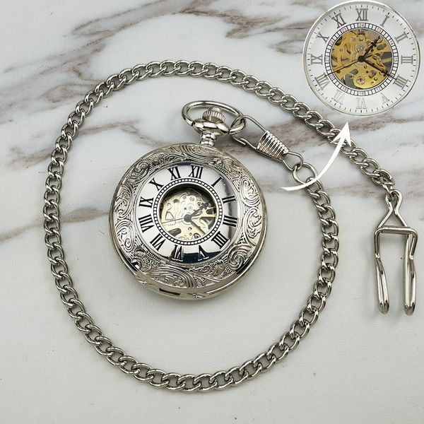 pocket watch retro mechanical fully automatic clockwork men's student flip exquisite p storage female night glow old-fashioned clockwor, Slivery;brown
pocket watch retro mechanical fully automatic clockwork men's student flip exquisite p storage female night glow old-fashioned clockwor, Slivery;brown