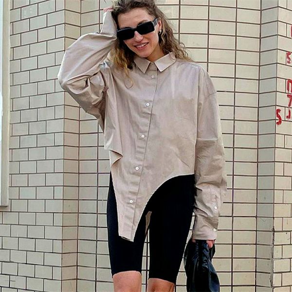 high street brand design irregular polo button up shirt women mujer khaki vintage fashion ladies korean, White
high street brand design irregular polo button up shirt women mujer khaki vintage fashion ladies korean, White
