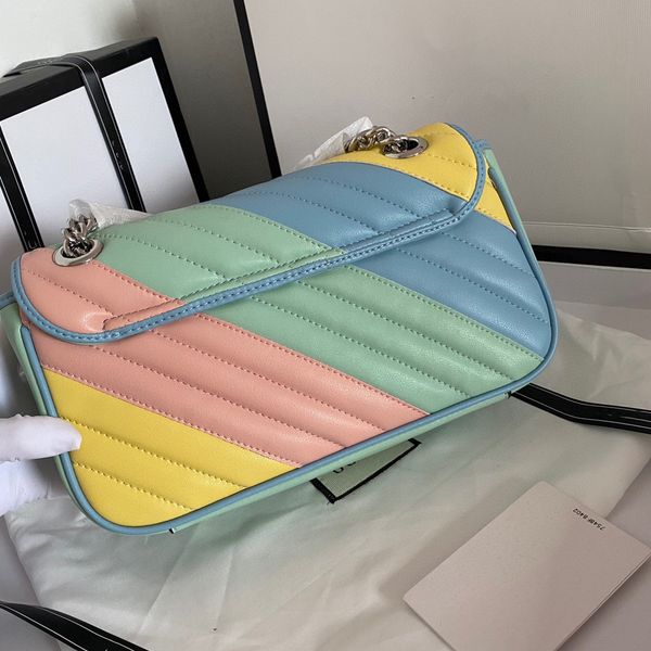 genuine leather women's bag marmont's colorful chain shoulder bag with classic heart back decoration and wave pattern
genuine leather women's bag marmont's colorful chain shoulder bag with classic heart back decoration and wave pattern