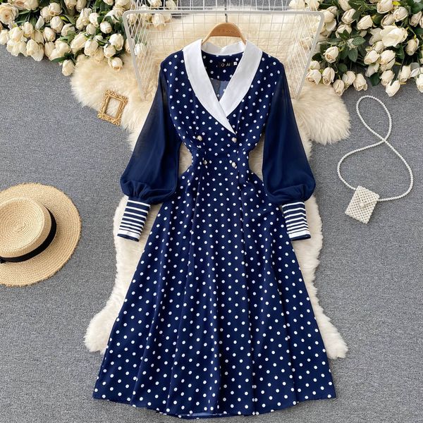 2023 casual dresses women's new fashion spring autumn retro v-neck slim elegant polka dot printed a-line dress elegant vintage korean v, Black;gray
2023 casual dresses women's new fashion spring autumn retro v-neck slim elegant polka dot printed a-line dress elegant vintage korean v, Black;gray