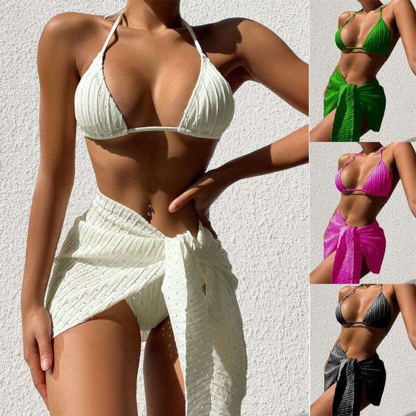 yunle swimsuit womens triangle bikini three piece suit way mesh solid color, White;black
yunle swimsuit womens triangle bikini three piece suit way mesh solid color, White;black