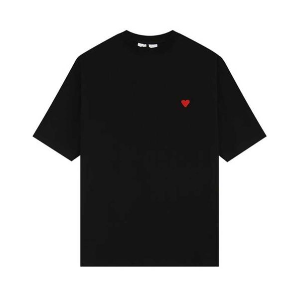 t shirt for men 2023 springsummer new boyfriend style version with small red heart embroidery on the chest loose and comfortable short sleev, White;black
t shirt for men 2023 springsummer new boyfriend style version with small red heart embroidery on the chest loose and comfortable short sleev, White;black