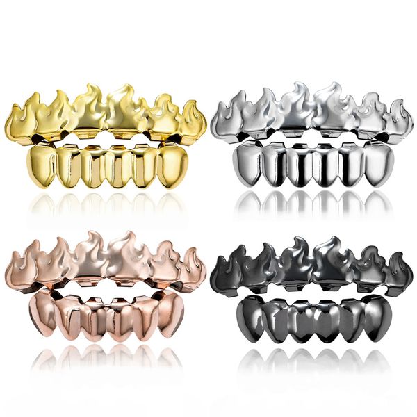 hip hop dental teeth grillz flame gold braces dentures fangs men women 18k gold grills teeth set jewelry six 6 bottom vampire grills hallowe, Black
hip hop dental teeth grillz flame gold braces dentures fangs men women 18k gold grills teeth set jewelry six 6 bottom vampire grills hallowe, Black